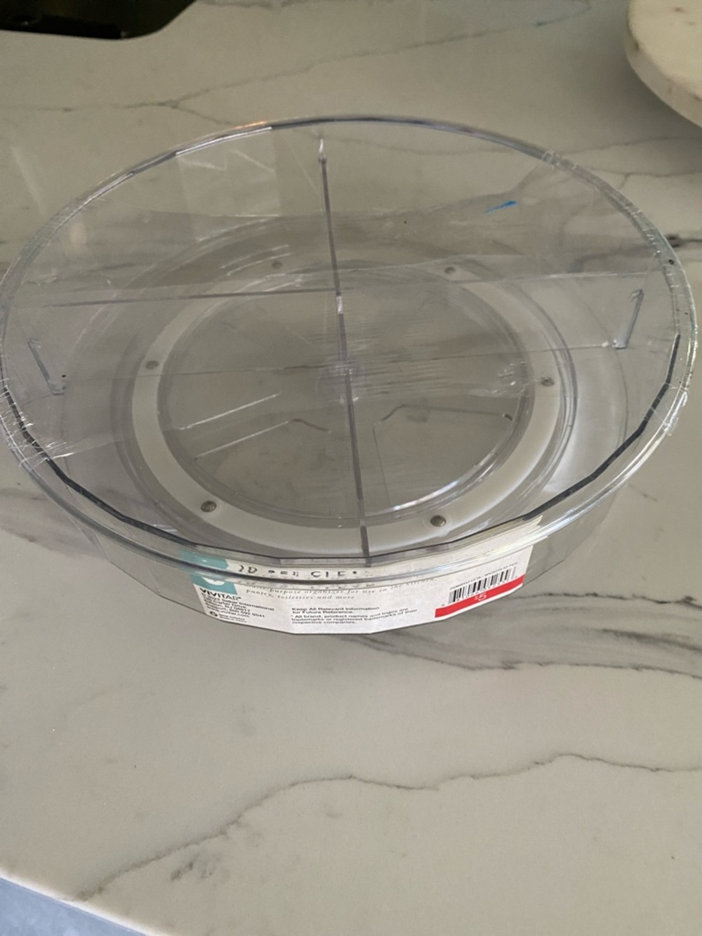 Clear Plastic 4-Section Rotating Tray - Clear